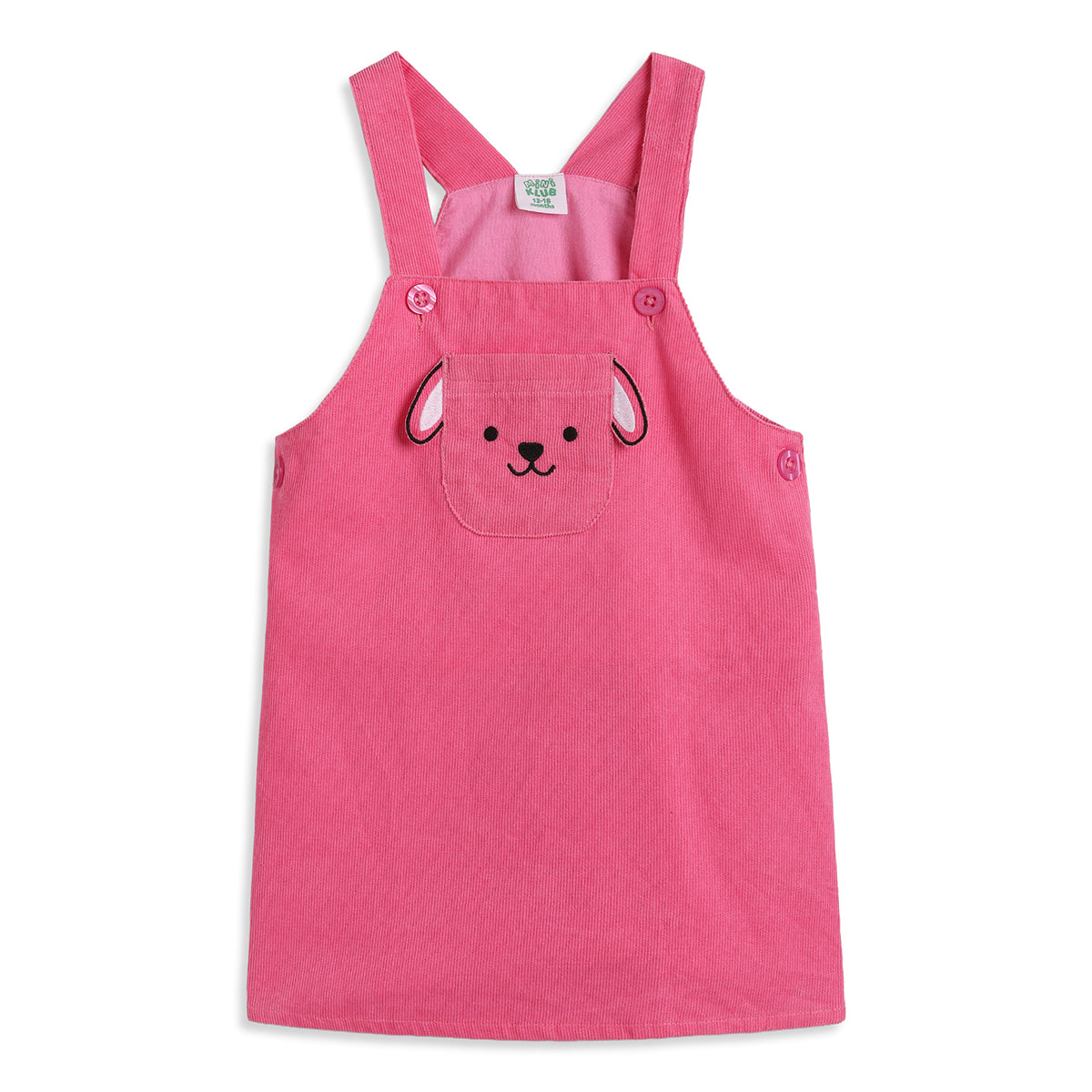 Baby Girls Pink Corduroy Pinny with Cream T-Shirt Casual Outfit Set