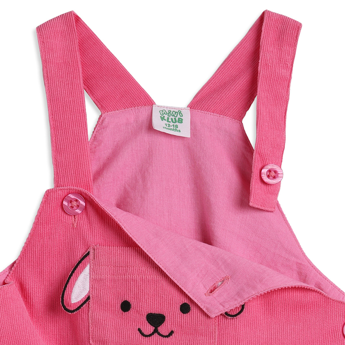 Baby Girls Pink Corduroy Pinny with Cream T-Shirt Casual Outfit Set