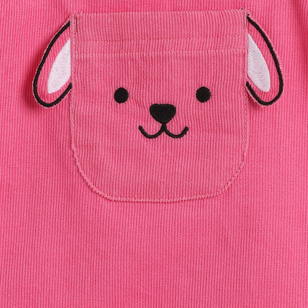 Baby Girls Pink Corduroy Pinny with Cream T-Shirt Casual Outfit Set