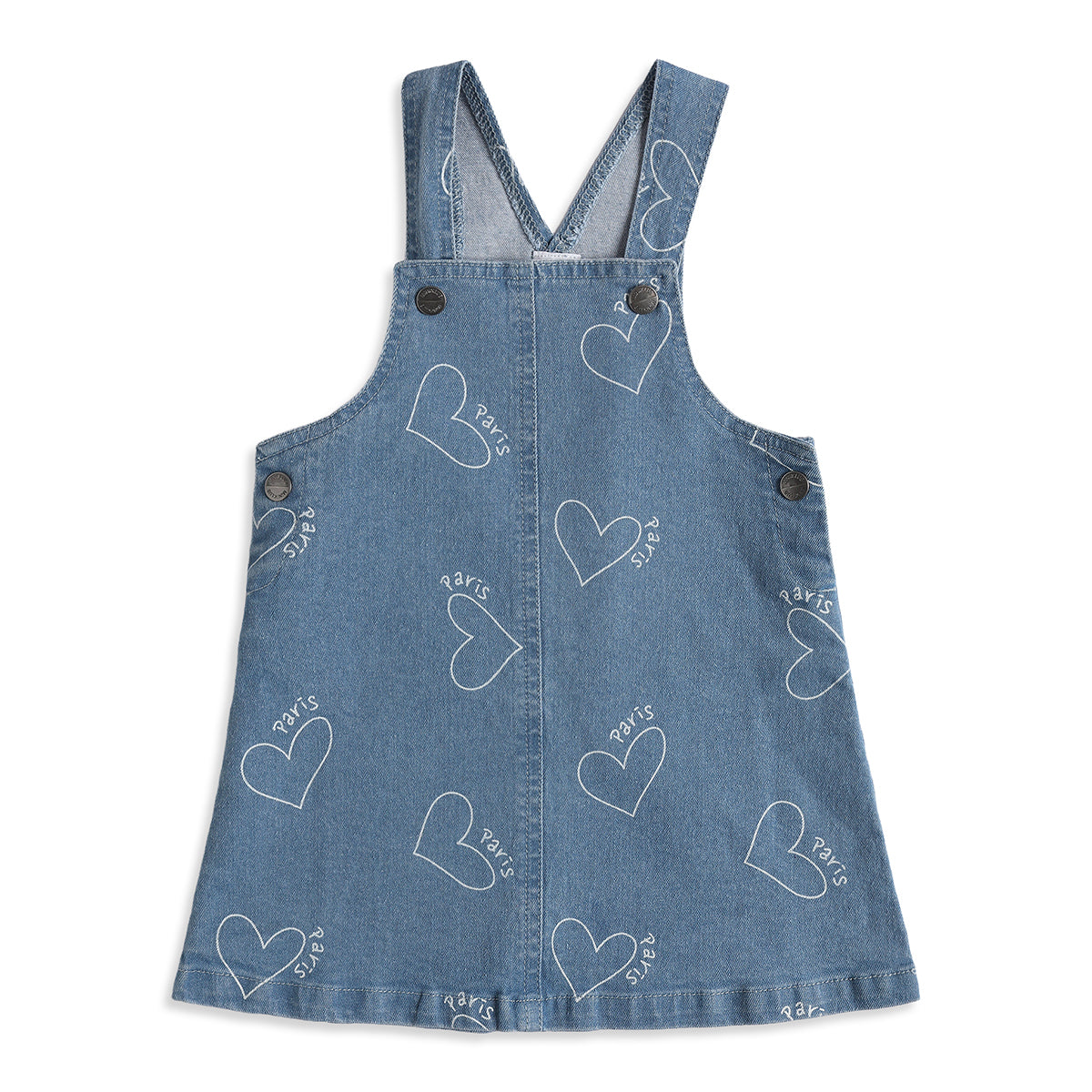 Baby Girls Blue Denim Pinny with Pink T-Shirt Casual Outfit Set