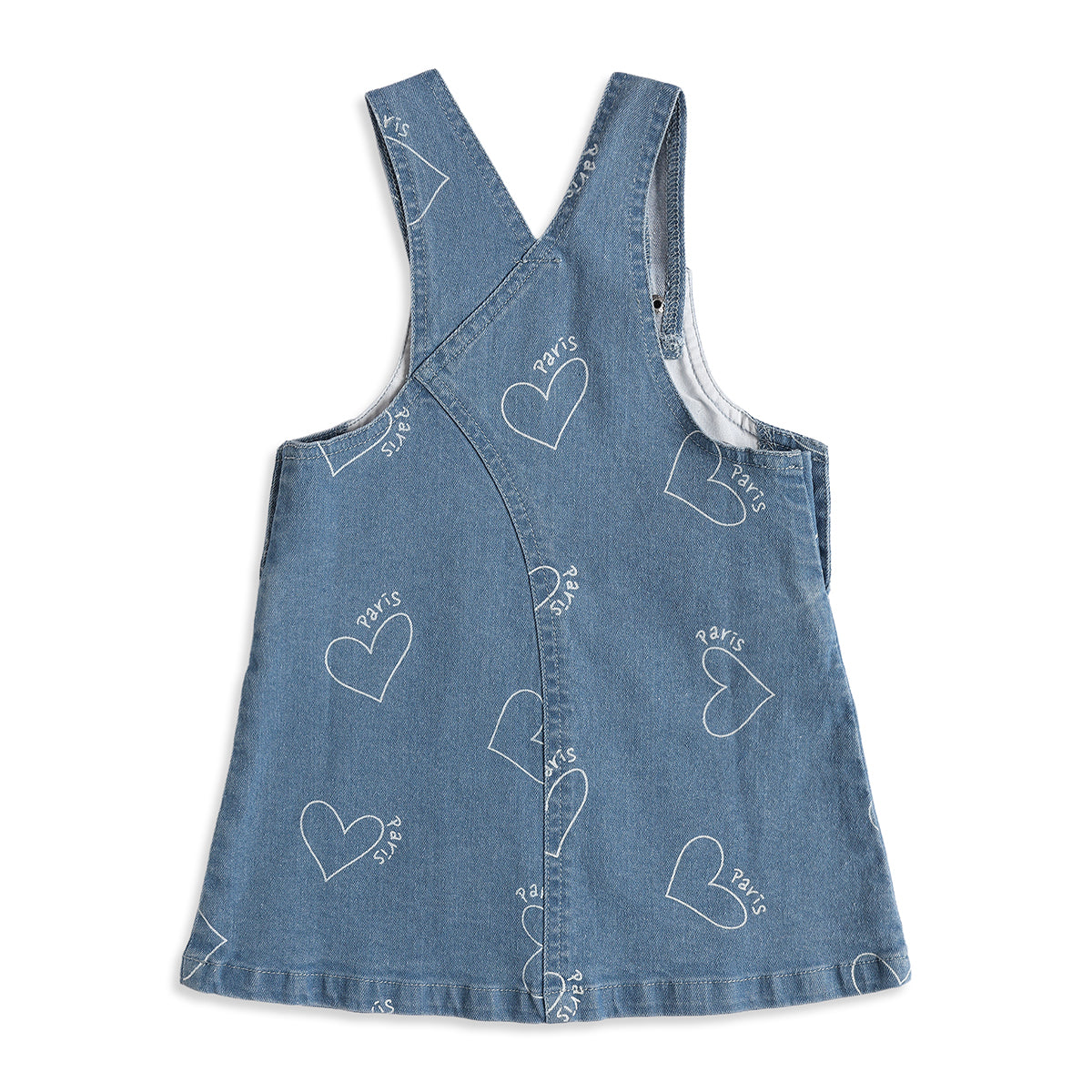 Baby Girls Blue Denim Pinny with Pink T-Shirt Casual Outfit Set