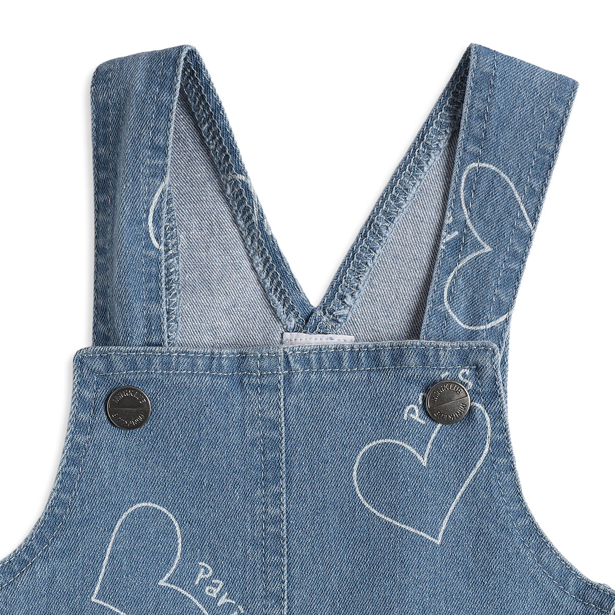 Baby Girls Blue Denim Pinny with Pink T-Shirt Casual Outfit Set