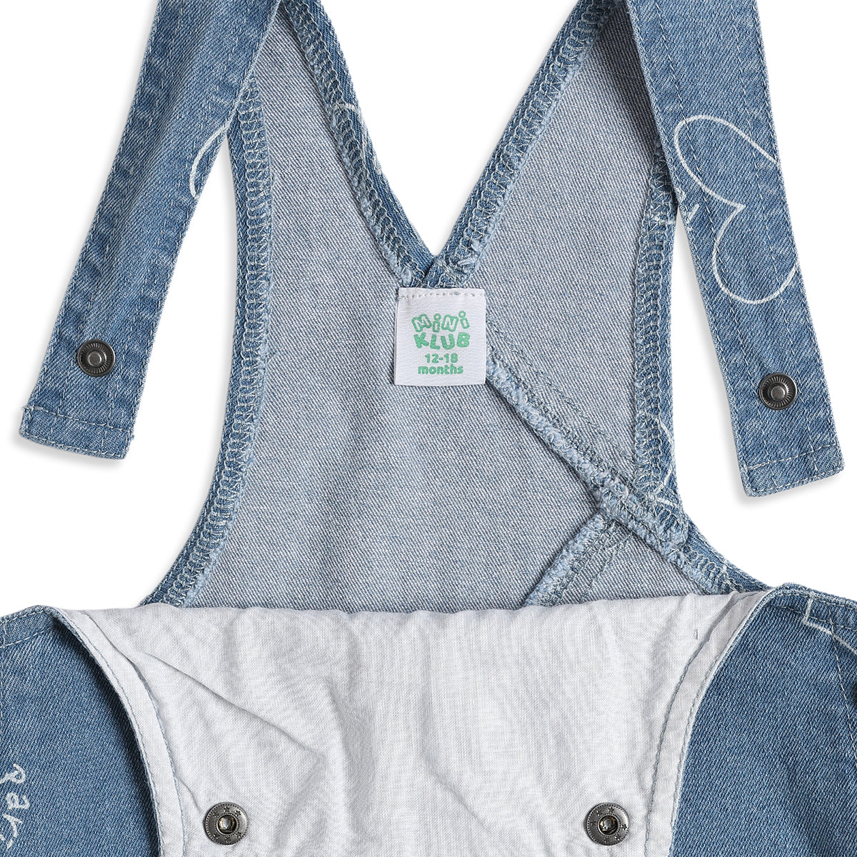 Baby Girls Blue Denim Pinny with Pink T-Shirt Casual Outfit Set