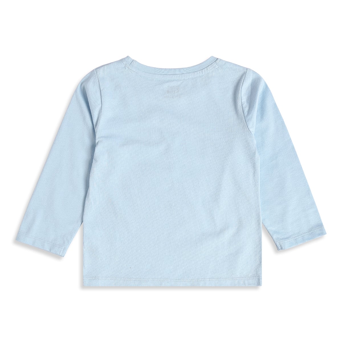 Baby Girls Light Blue And Off-White Cotton Floral Embroidered Top And Pinny Dress Set Casual Wear