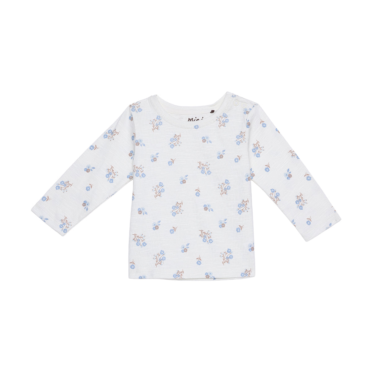 Baby Girls Navy Blue And White Cotton And Denim Floral Printed Embroidered Pinny Set Regular Fit Casual Wear