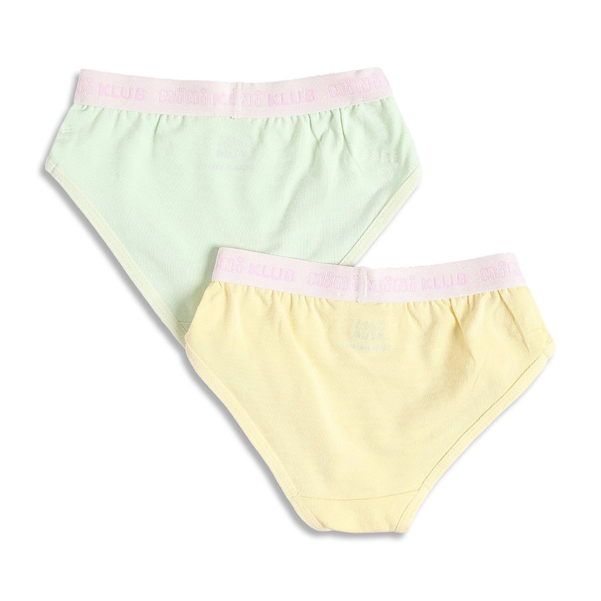 Baby Girls Solid Briefs Pack of 2, Mint Green and Yellow