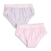 Baby Girls Solid Briefs Pack of 2, Light Purple and Pink