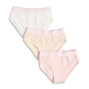 Baby Girls Heart Print and Solid Briefs Pack of 3, Pink and Cream