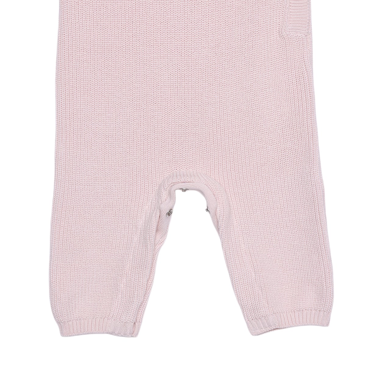 Baby Girls Pink Cotton Blend Bunny Embroidered Knit Romper Regular Fit Winter Wear