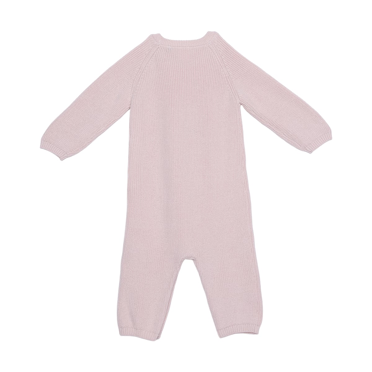 Baby Girls Pink Cotton Blend Bunny Embroidered Knit Romper Regular Fit Winter Wear