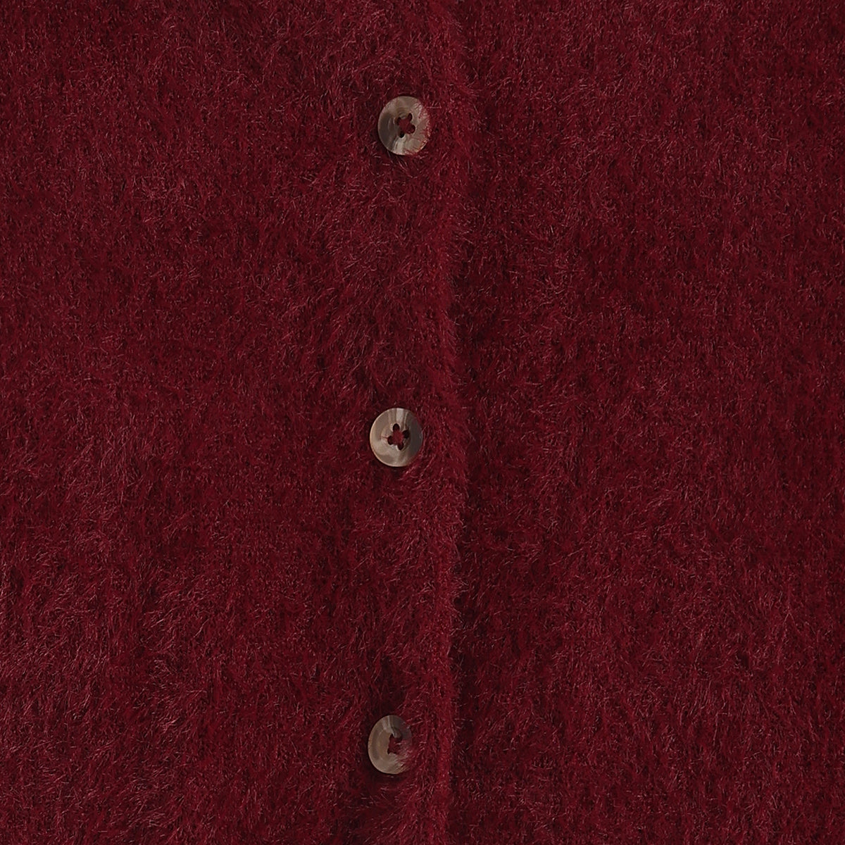 Baby Girls Maroon Fuzzy Knit Shrug Regular Fit