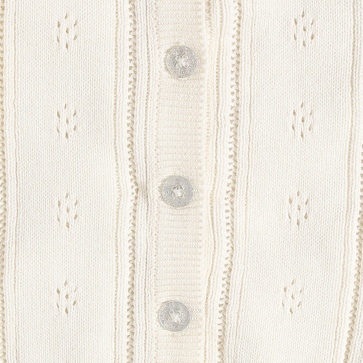 Baby Girls Cream Pointelle Knit Shrug Regular Fit.