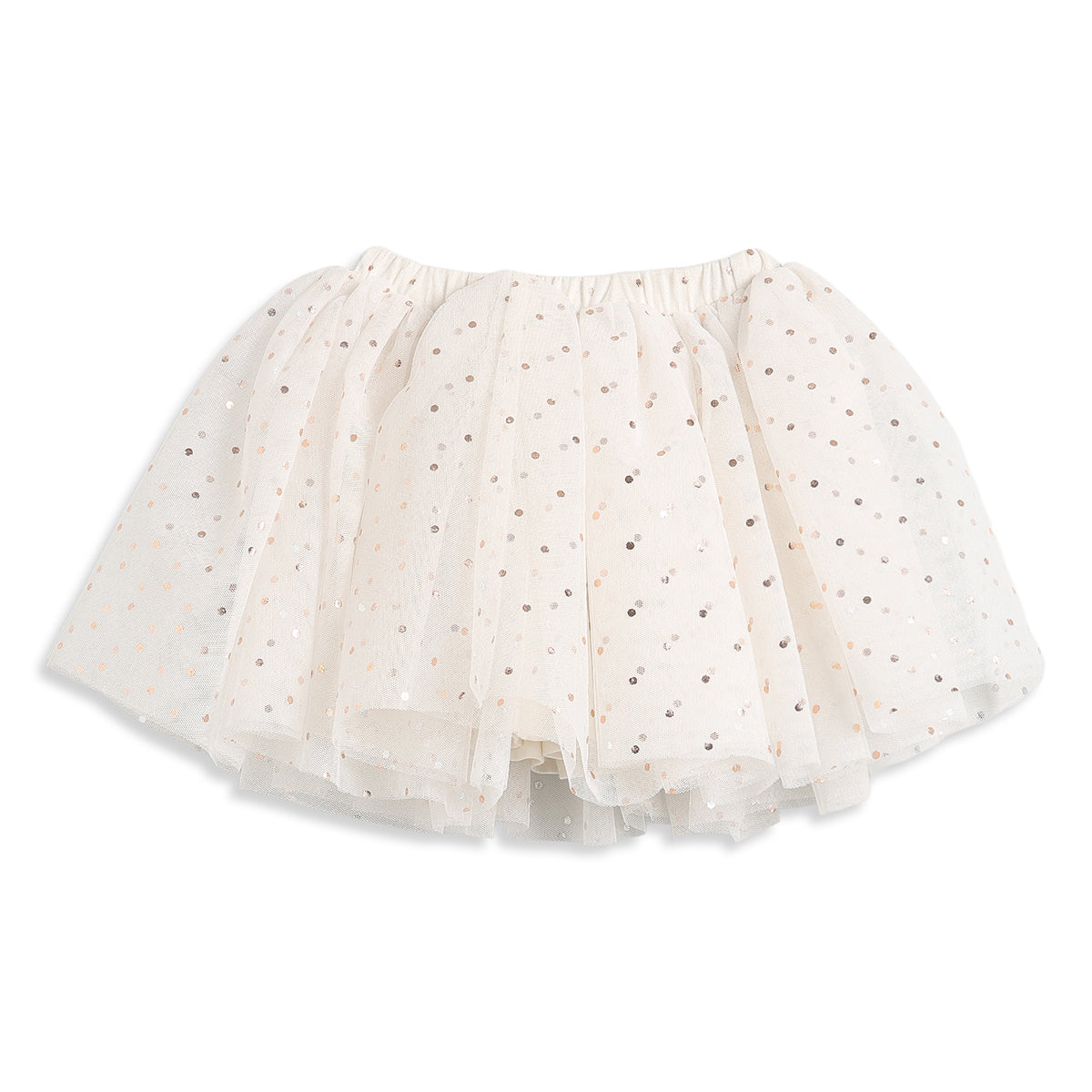 Baby Girls Cream Sequin Tulle Skirt Regular Fit Party Wear