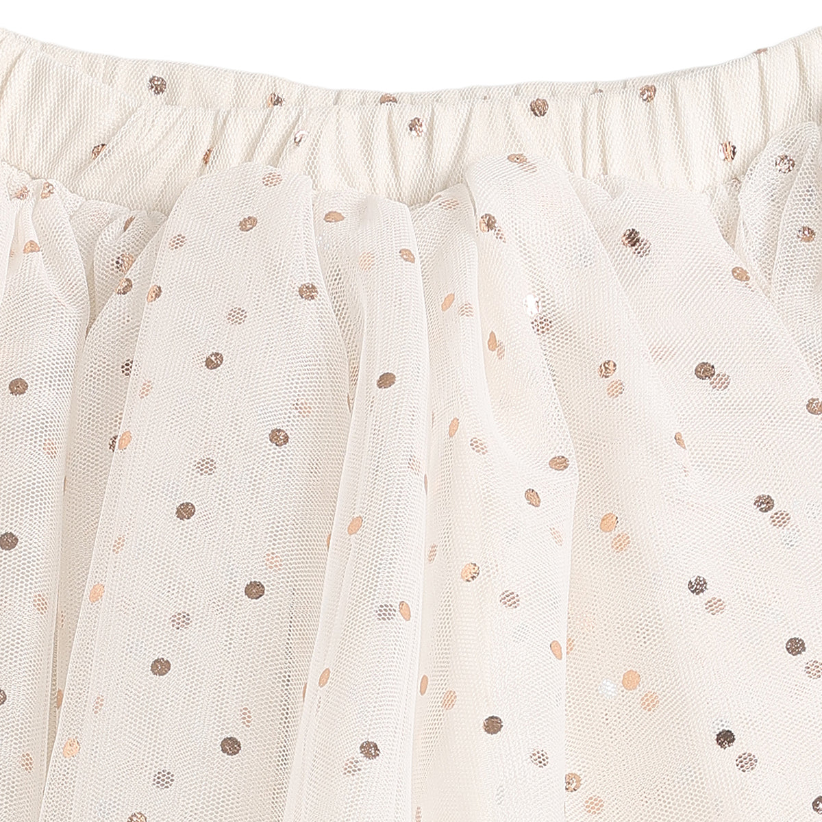 Baby Girls Cream Sequin Tulle Skirt Regular Fit Party Wear