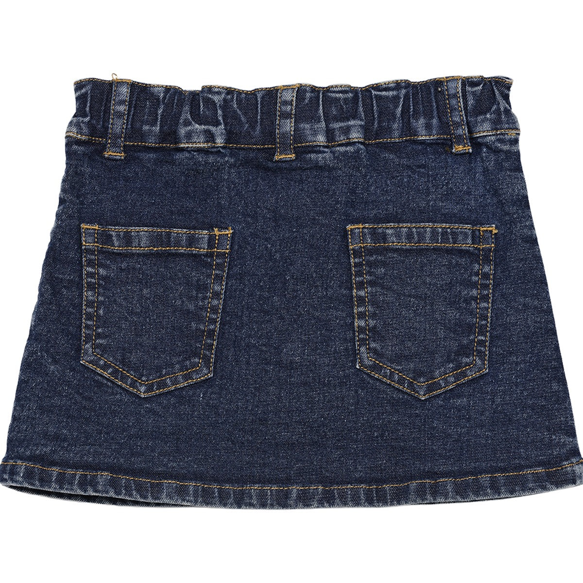 Baby Girls Navy Blue Denim Heart Applique Skirt Regular Fit Casual Wear