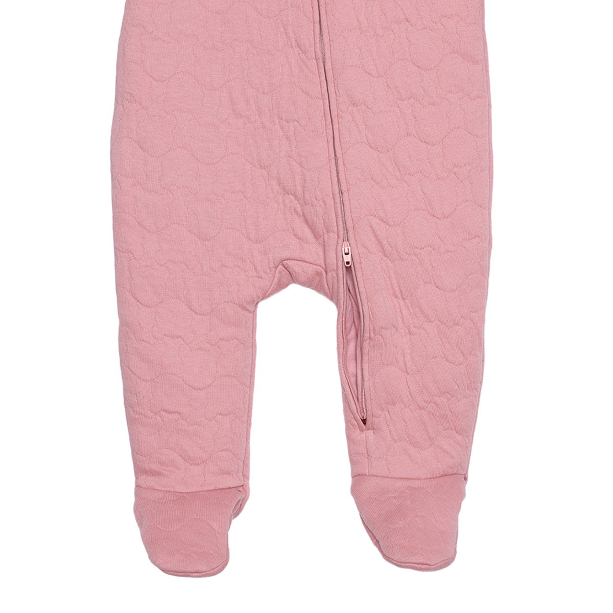 Baby Girls Dusty Pink Cotton Blend Floral Embroidered Quilted Sleepsuit Regular Fit Casual Wear