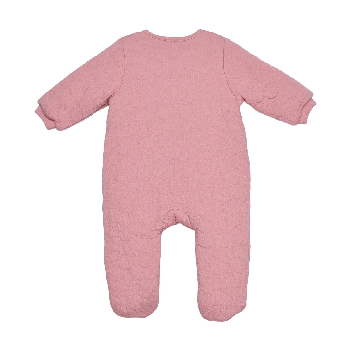 Baby Girls Dusty Pink Cotton Blend Floral Embroidered Quilted Sleepsuit Regular Fit Casual Wear