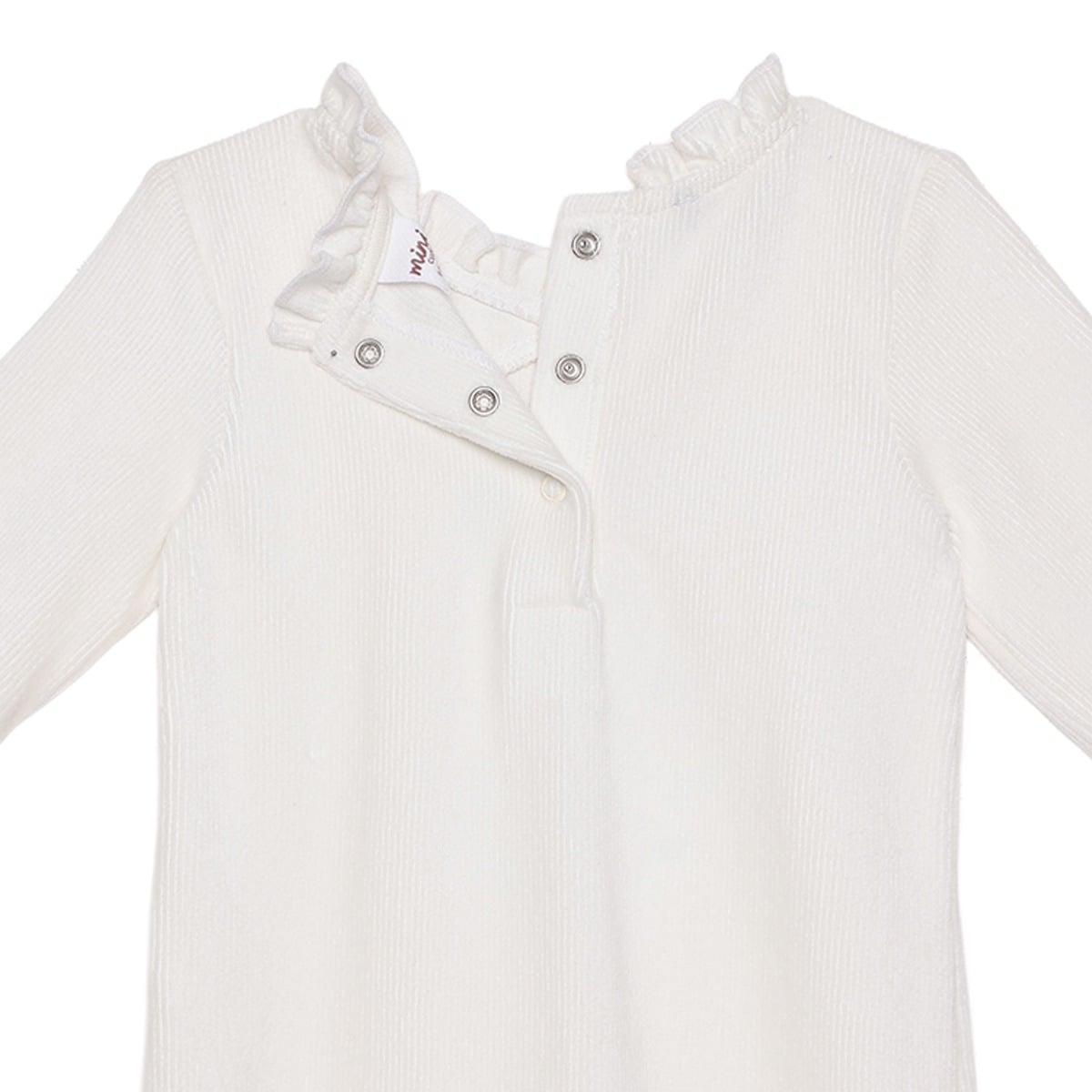 Baby Girls Off-White Cotton Blend Puppy Applique Footed Sleepsuit Regular Fit