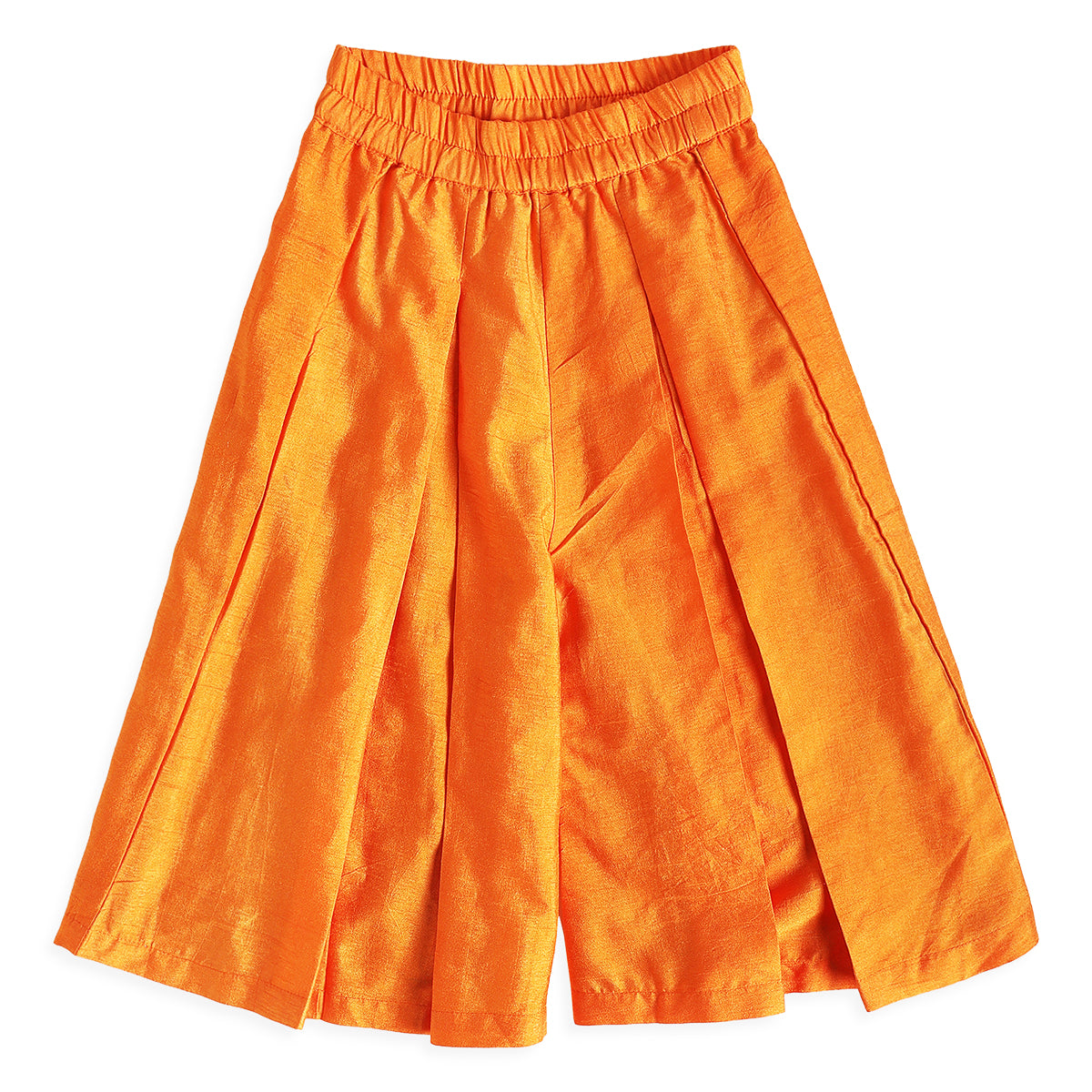 Girls Orange Floral Top and Palazzo Set with Dupatta for Festive Wear