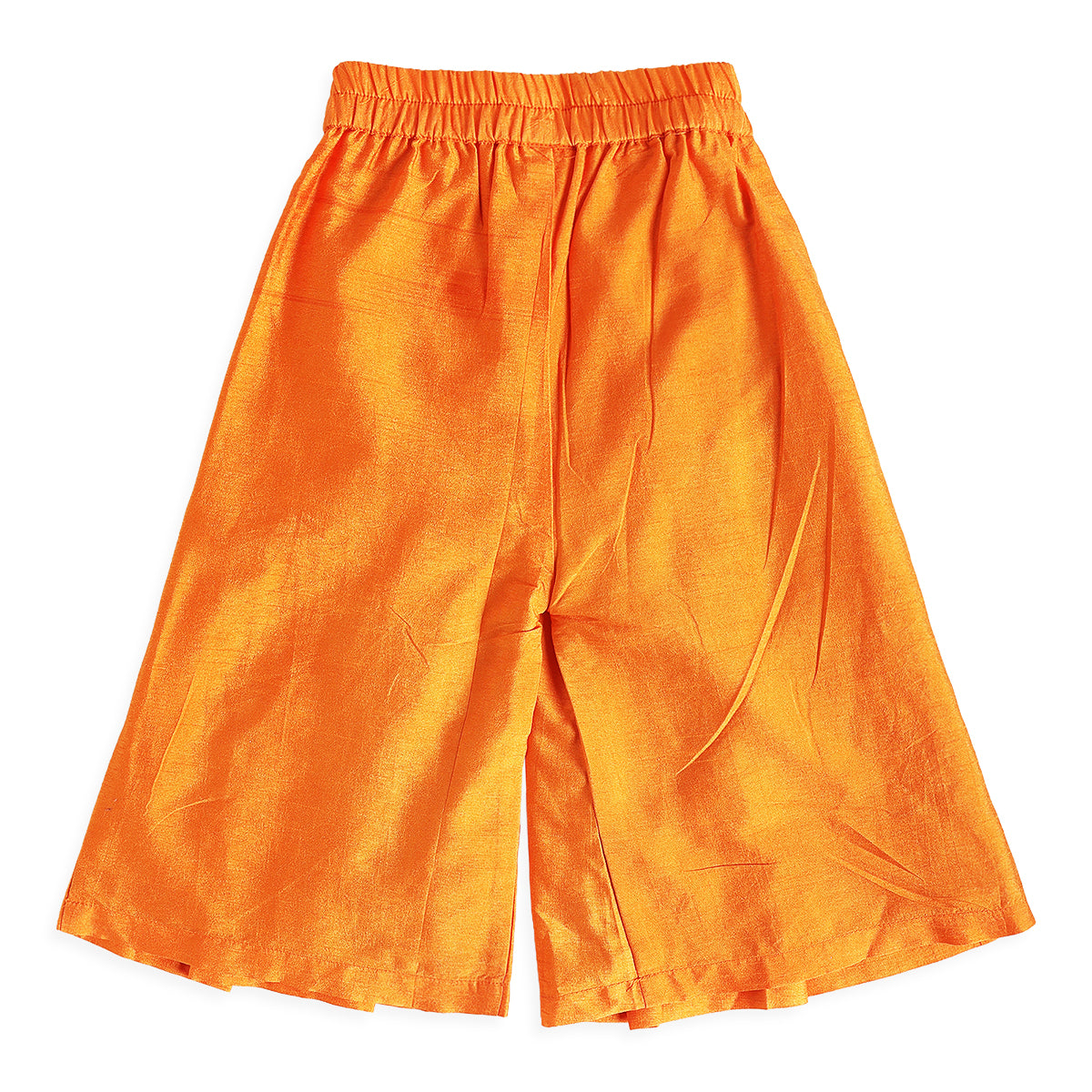 Girls Orange Floral Top and Palazzo Set with Dupatta for Festive Wear