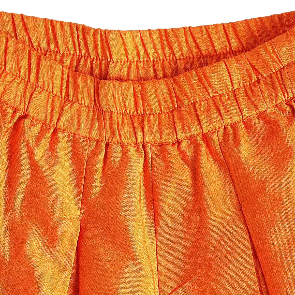Girls Orange Floral Top and Palazzo Set with Dupatta for Festive Wear