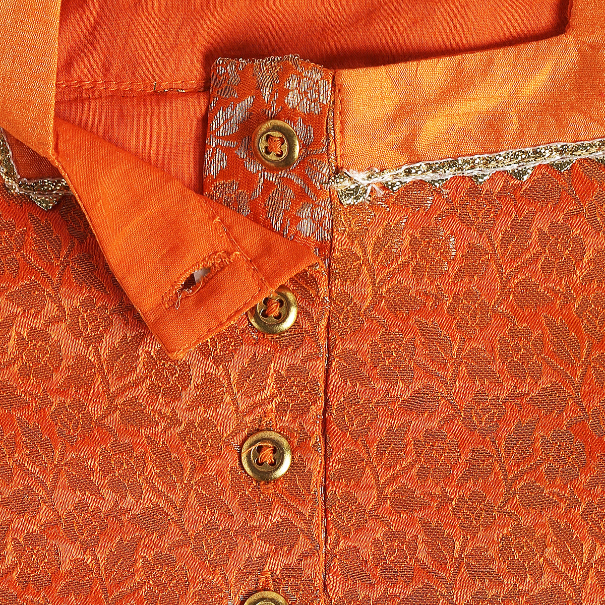 Girls Orange Floral Top and Palazzo Set with Dupatta for Festive Wear