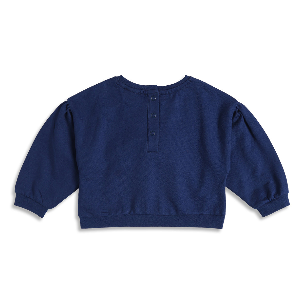 Baby Girls Navy Blue Cotton Bow Sweatshirt Regular Fit Casual Wear