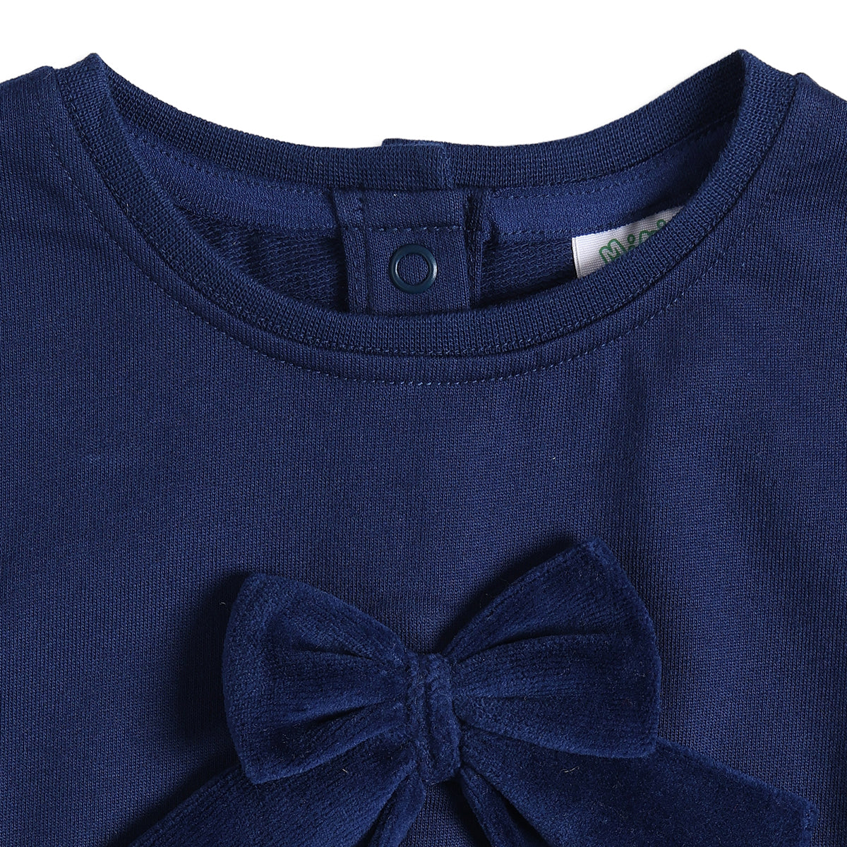 Baby Girls Navy Blue Cotton Bow Sweatshirt Regular Fit Casual Wear