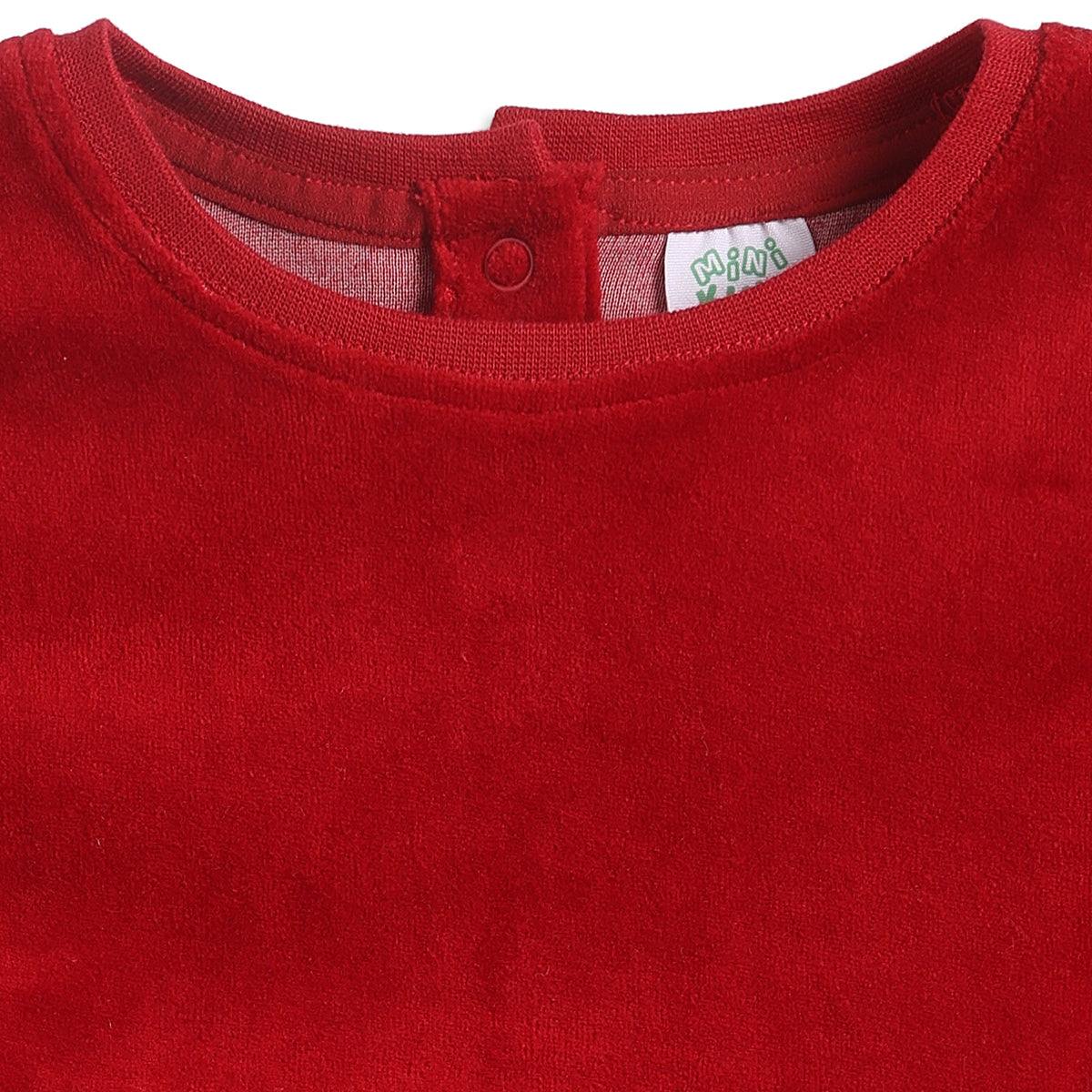 Baby Girls Red Velvet Sweatshirt Regular Fit.
