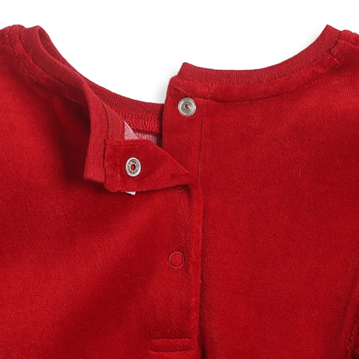 Baby Girls Red Velvet Sweatshirt Regular Fit.