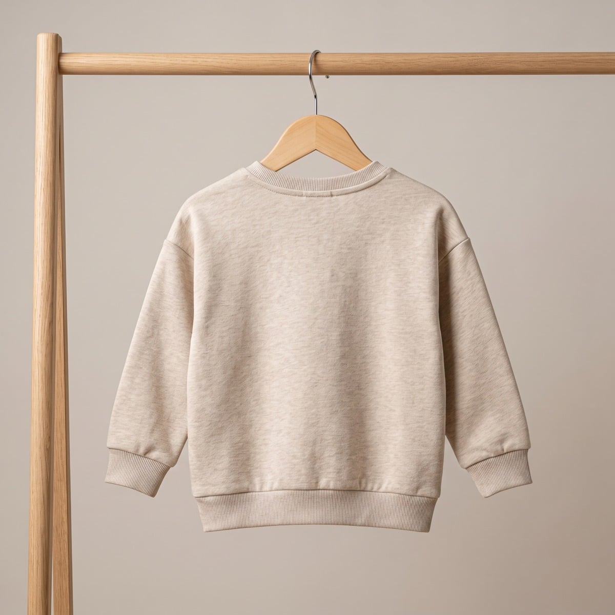 Baby Girls Beige Cotton Blend Heart Applique Sweatshirt Regular Fit Casual Wear