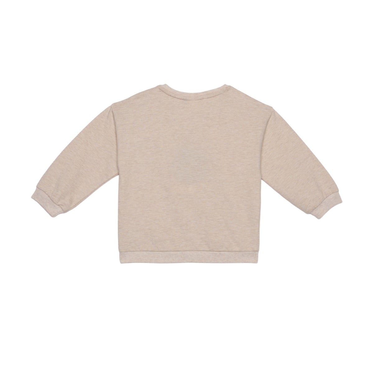 Baby Girls Beige Cotton Blend Heart Applique Sweatshirt Regular Fit Casual Wear