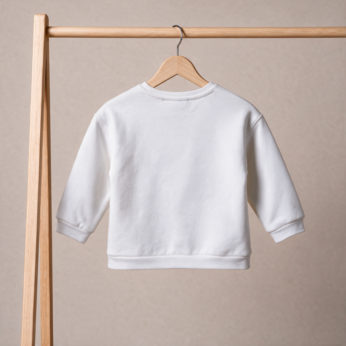 Baby Girls White Cotton Blend Floral And Puppy Applique Sweatshirt Regular Fit Casual Wear