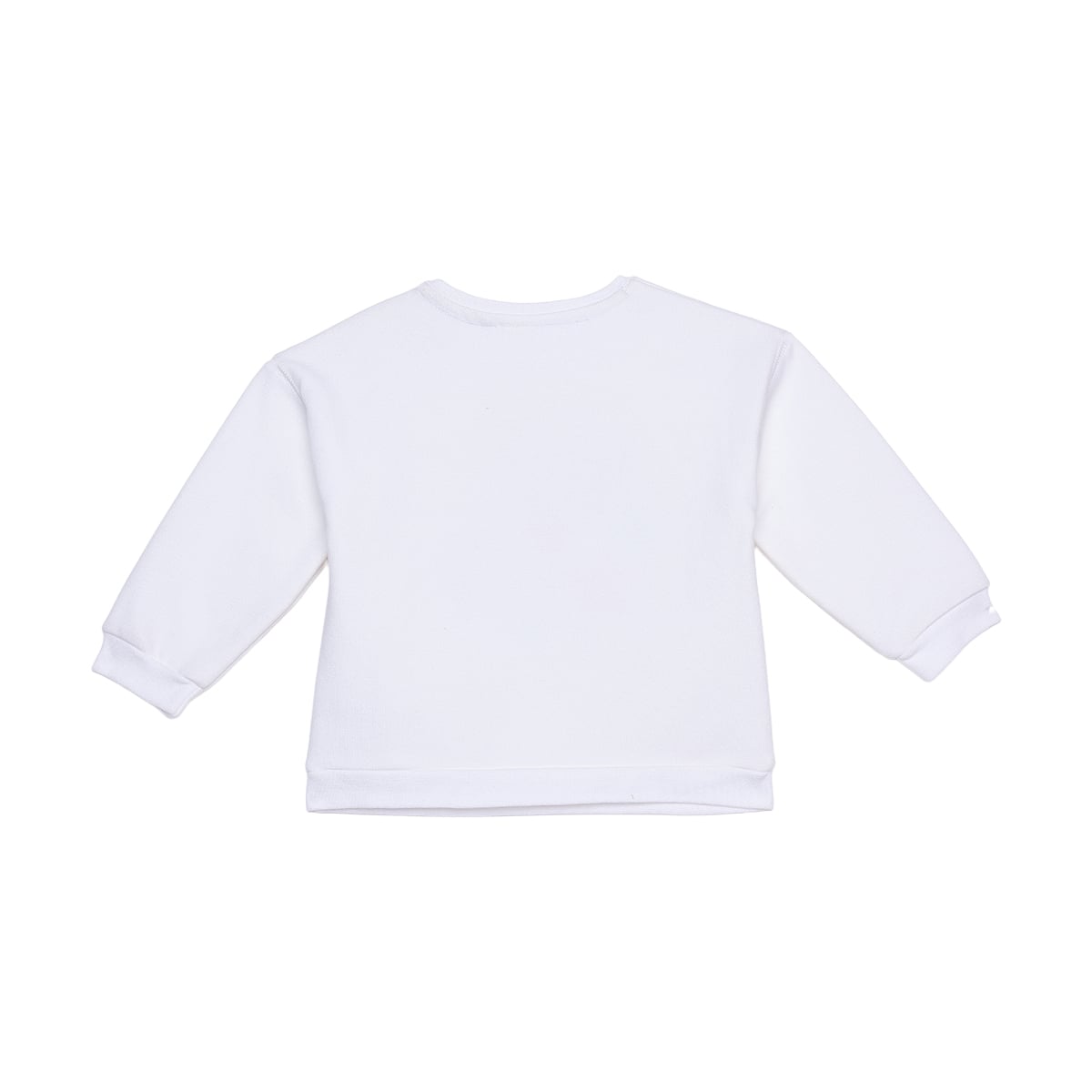 Baby Girls White Cotton Blend Floral And Puppy Applique Sweatshirt Regular Fit Casual Wear