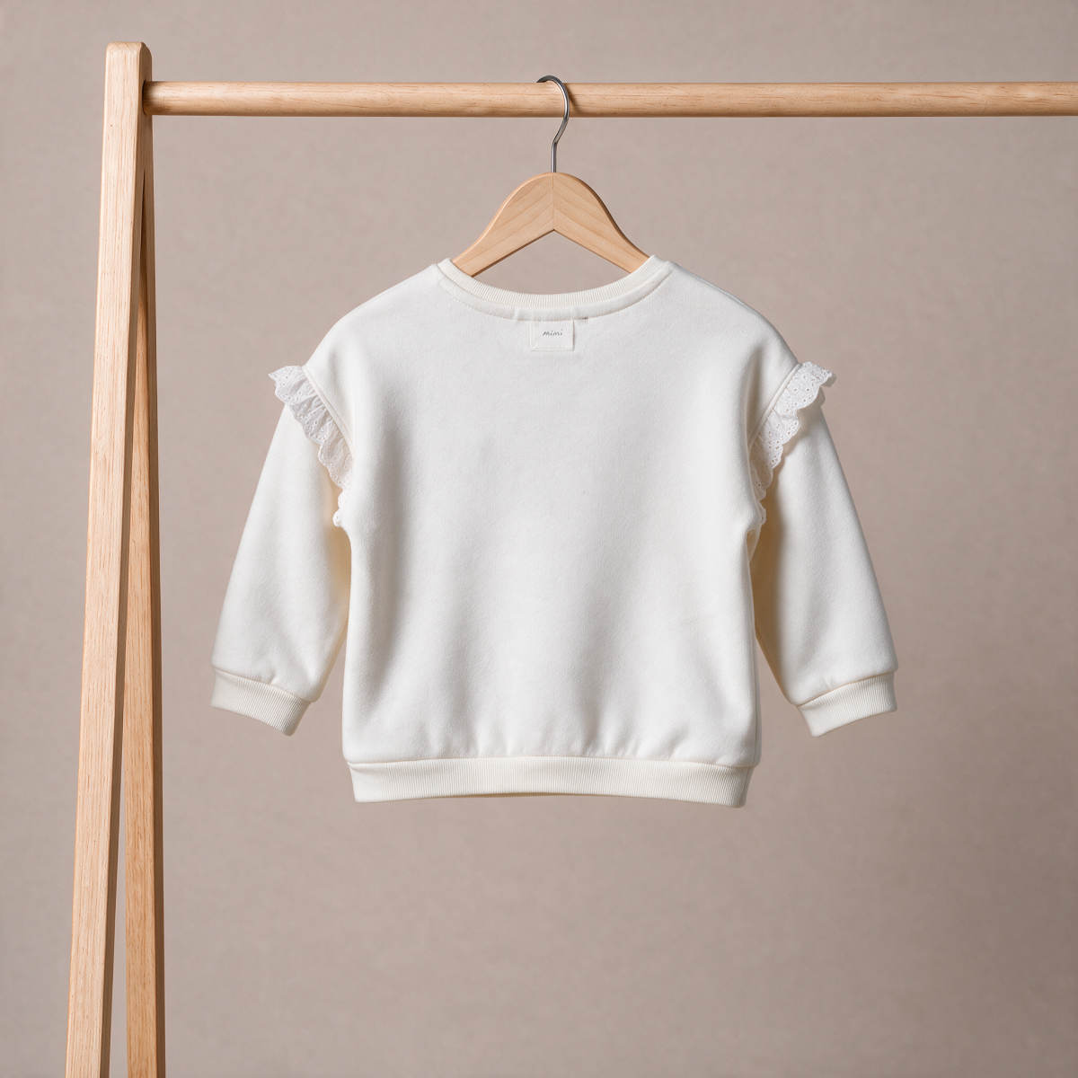Baby Girls White Cotton Blend Bunny And Floral Applique Sweatshirt Regular Fit Casual Wear