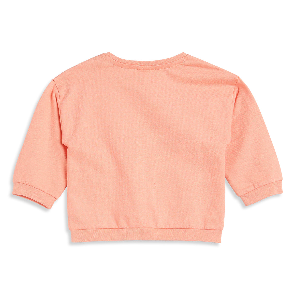 Baby Girls Peach Printed Sweatshirt Regular Fit.