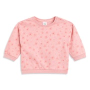 Baby Girls Peach Printed Sweatshirt Regular Fit.