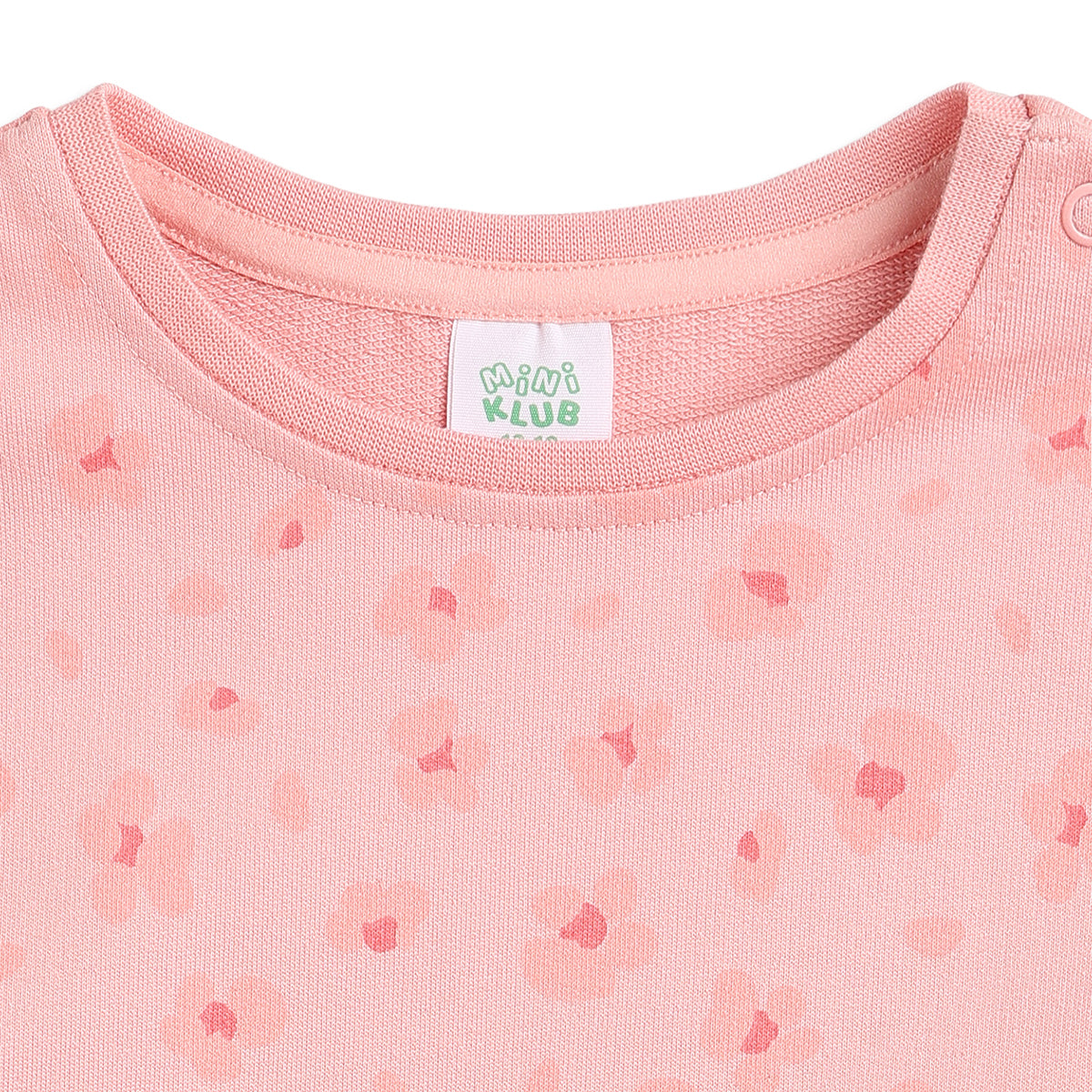 Baby Girls Peach Printed Sweatshirt Regular Fit.