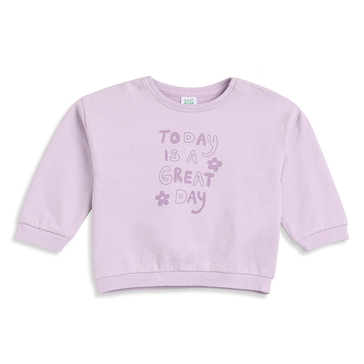 Baby Girls Lavender Printed Sweatshirt Regular Fit