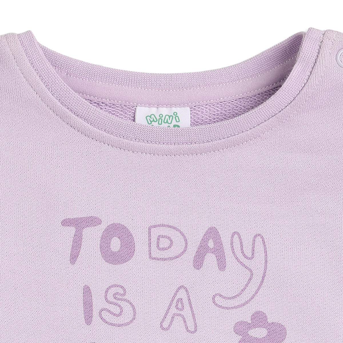 Baby Girls Lavender Printed Sweatshirt Regular Fit