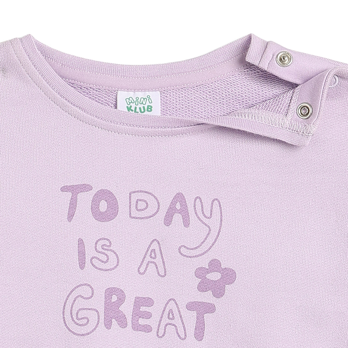 Baby Girls Lavender Printed Sweatshirt Regular Fit
