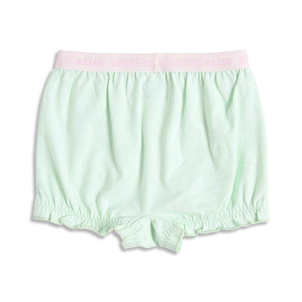 Girls Printed and Solid Bloomer Pack of 2, Blue and Mint Green