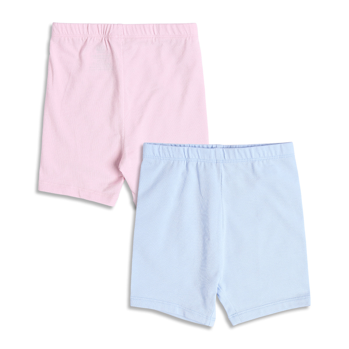Baby Girls Solid Shorts Pack of 2, Pink and Blue