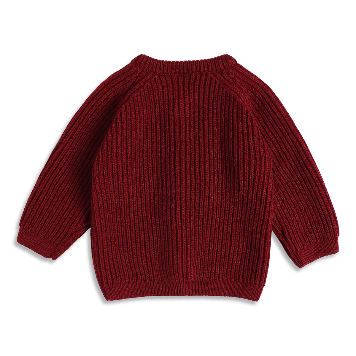 Baby Girls Maroon Floral Knit Shrug Regular Fit
