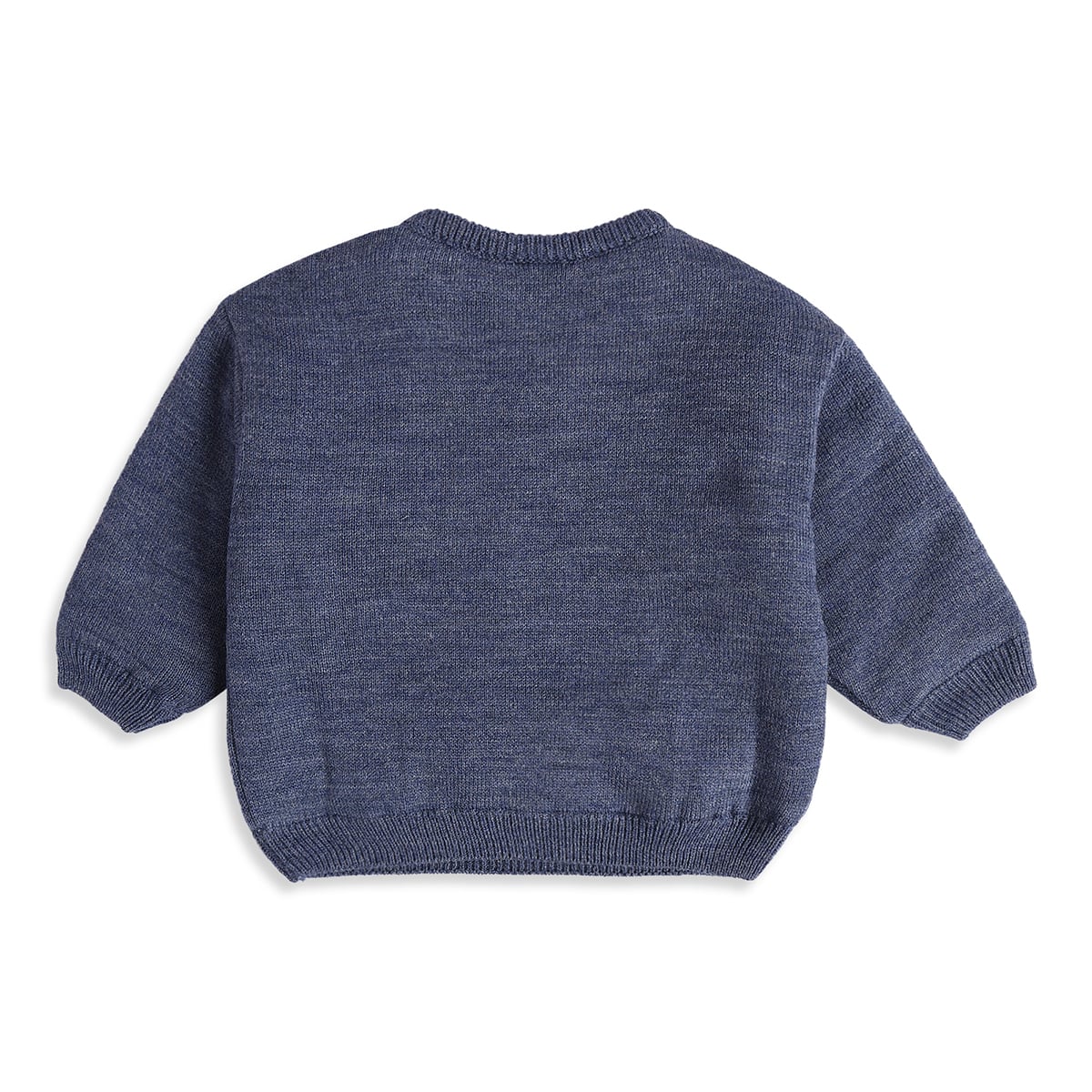 Baby Girls Blue Knitted Sweater Regular Fit Winter Wear