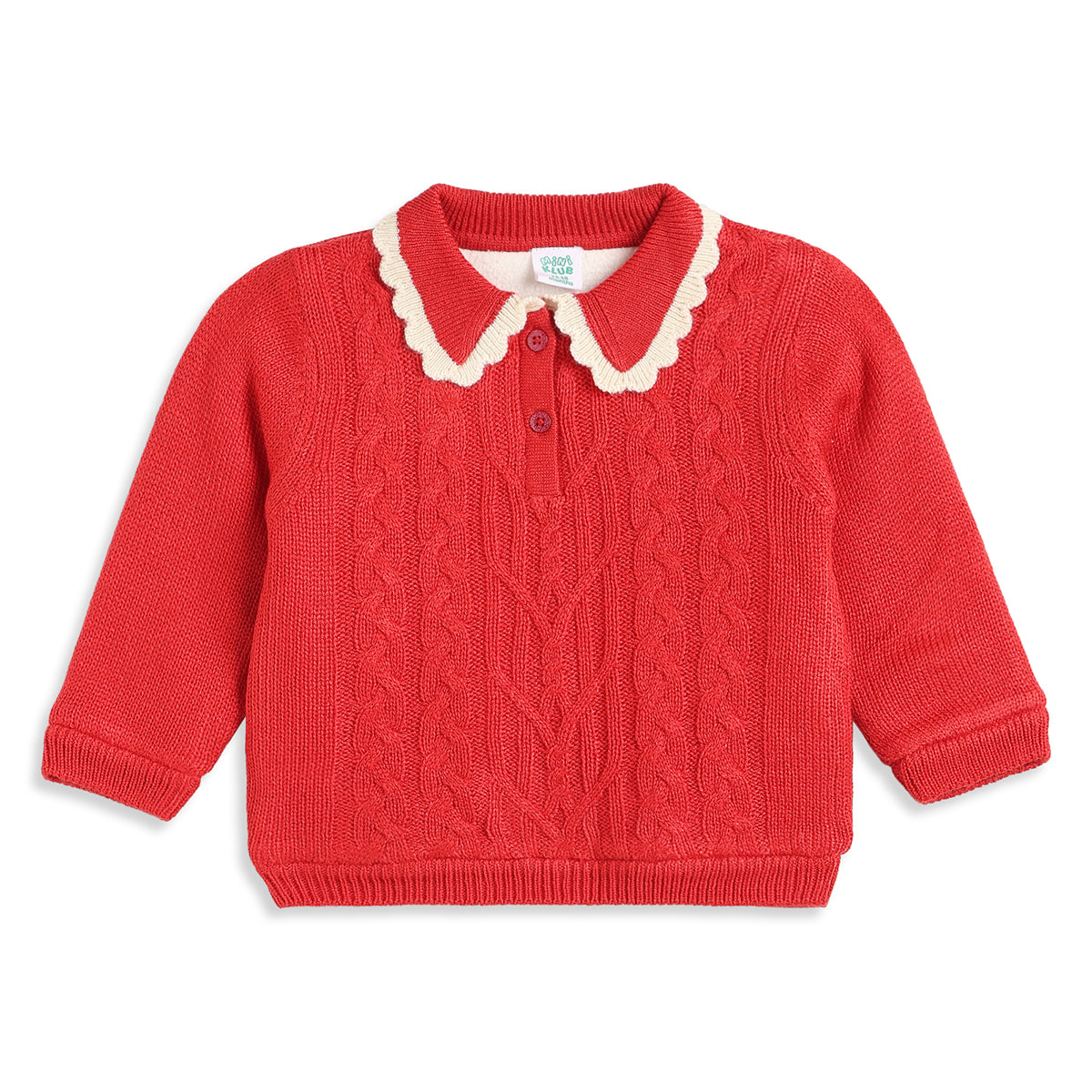 Baby Girls Coral Cable Knit Sweater Regular Fit