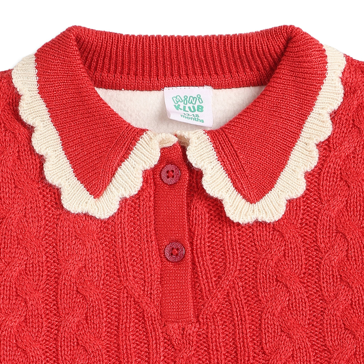 Baby Girls Coral Cable Knit Sweater Regular Fit