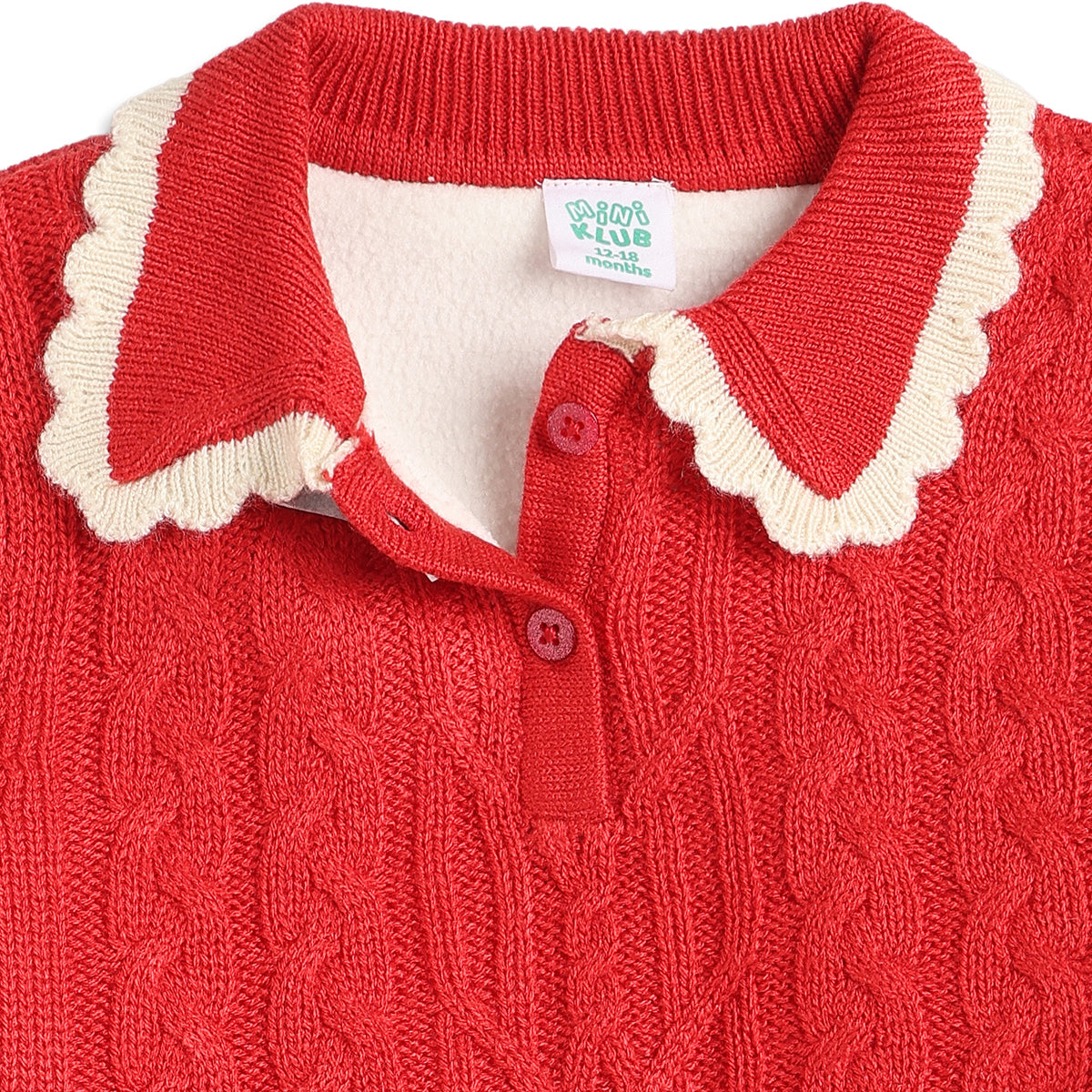 Baby Girls Coral Cable Knit Sweater Regular Fit