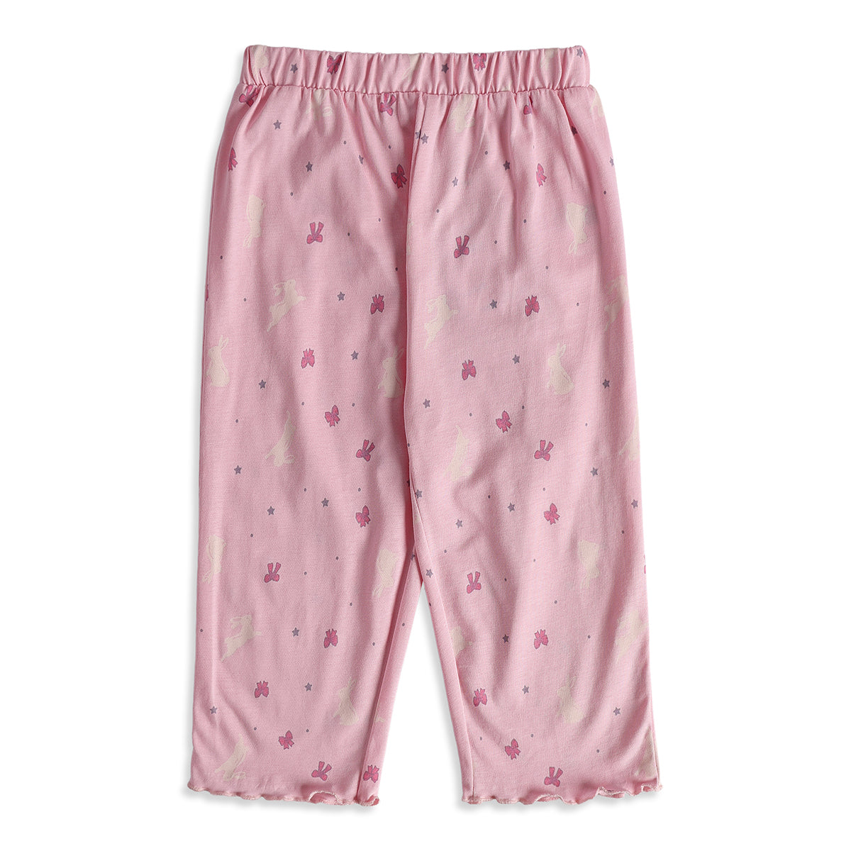 Baby Girls Pink Knit Night Suit Regular Fit Sleepwear