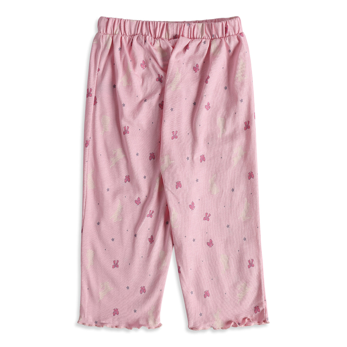 Baby Girls Pink Knit Night Suit Regular Fit Sleepwear